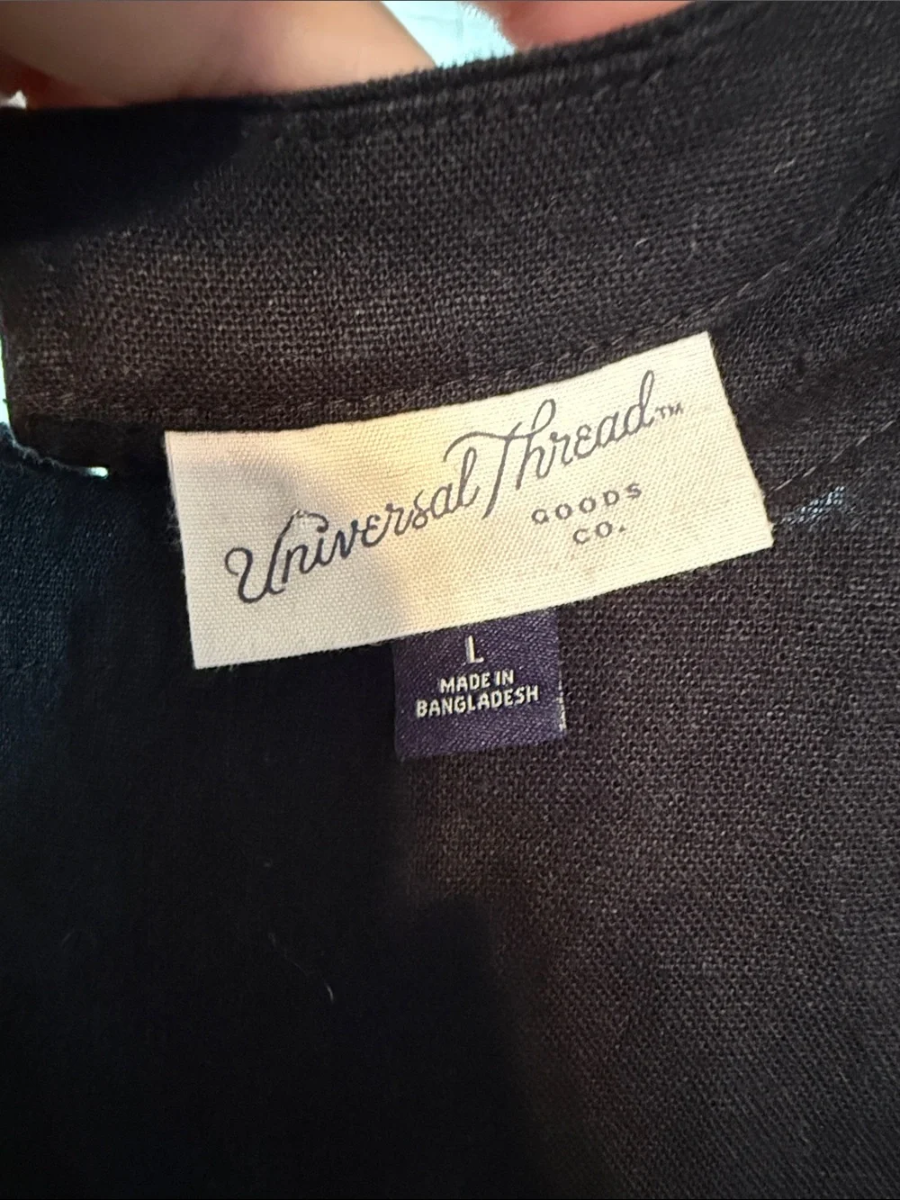 Universal Thread Womens Black Linen Blend Side Button Sleeveless Tank Top Large